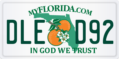 FL license plate DLED92