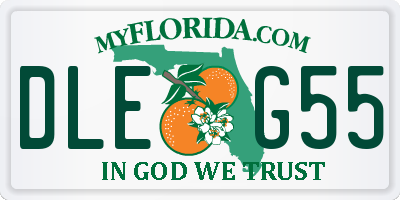 FL license plate DLEG55