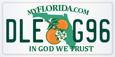 FL license plate DLEG96