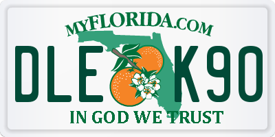 FL license plate DLEK90
