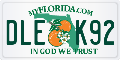 FL license plate DLEK92