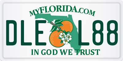 FL license plate DLEL88
