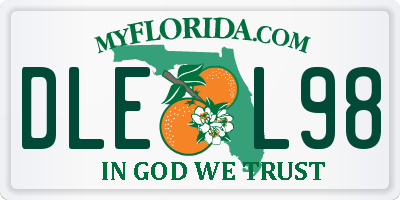 FL license plate DLEL98