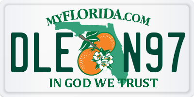 FL license plate DLEN97