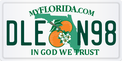 FL license plate DLEN98