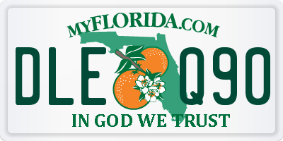 FL license plate DLEQ90