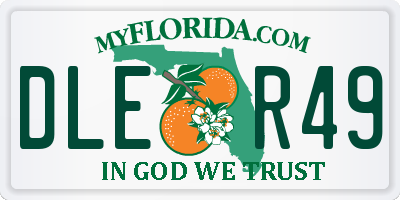 FL license plate DLER49