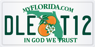 FL license plate DLET12