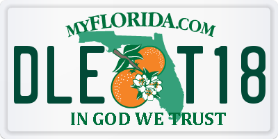 FL license plate DLET18
