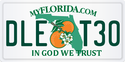 FL license plate DLET30
