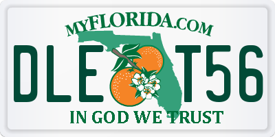FL license plate DLET56