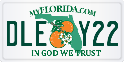 FL license plate DLEY22