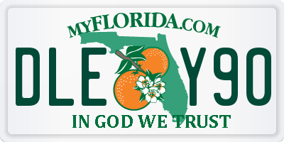 FL license plate DLEY90