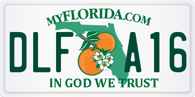 FL license plate DLFA16