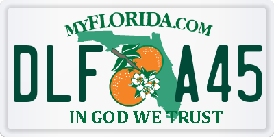 FL license plate DLFA45