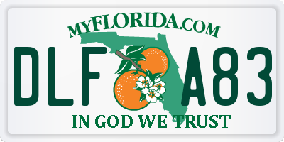 FL license plate DLFA83