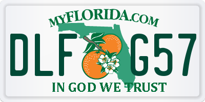 FL license plate DLFG57