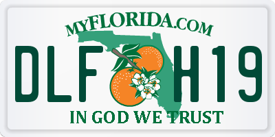FL license plate DLFH19