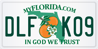 FL license plate DLFK09
