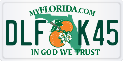 FL license plate DLFK45