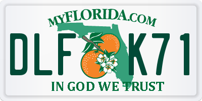 FL license plate DLFK71
