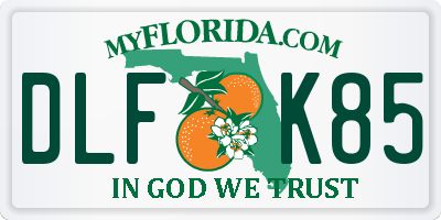 FL license plate DLFK85