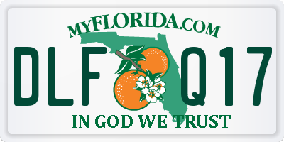 FL license plate DLFQ17