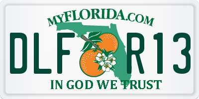 FL license plate DLFR13