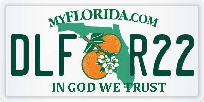 FL license plate DLFR22