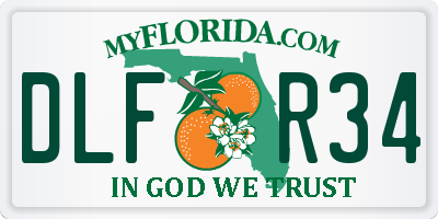 FL license plate DLFR34