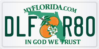 FL license plate DLFR80