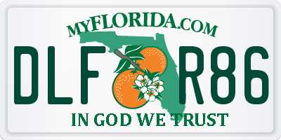 FL license plate DLFR86