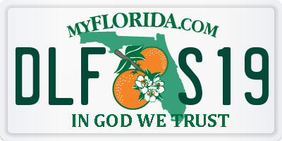 FL license plate DLFS19