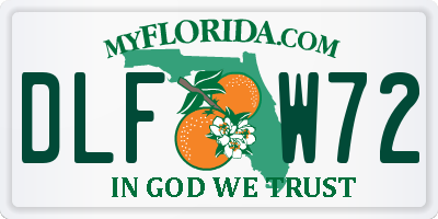 FL license plate DLFW72