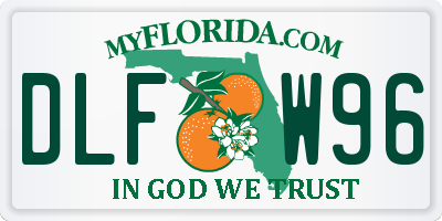 FL license plate DLFW96