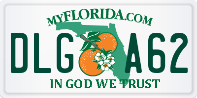 FL license plate DLGA62