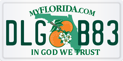 FL license plate DLGB83