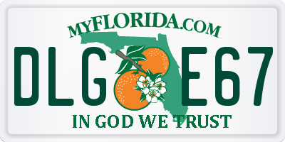 FL license plate DLGE67
