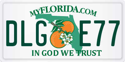 FL license plate DLGE77