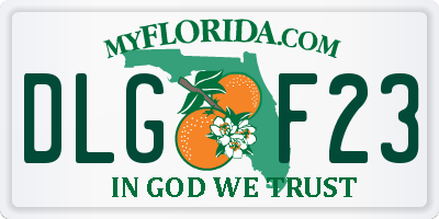 FL license plate DLGF23