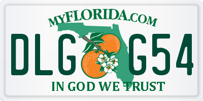 FL license plate DLGG54