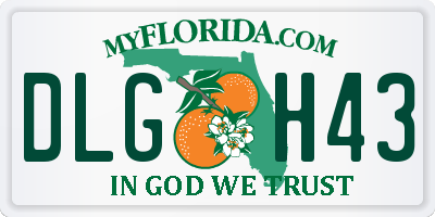 FL license plate DLGH43