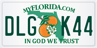 FL license plate DLGK44