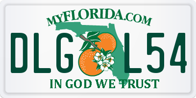 FL license plate DLGL54