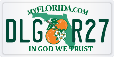 FL license plate DLGR27