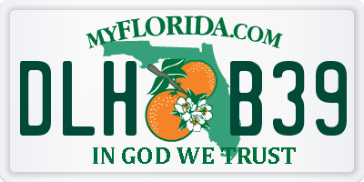 FL license plate DLHB39
