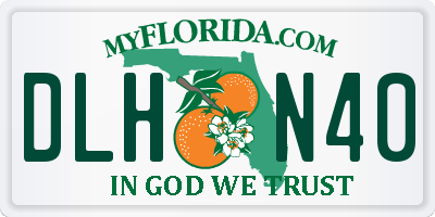 FL license plate DLHN40