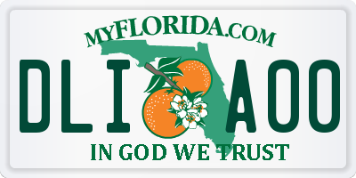 FL license plate DLIA00