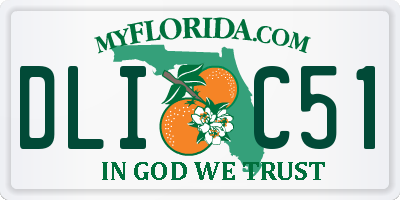 FL license plate DLIC51