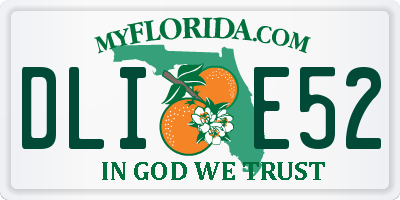 FL license plate DLIE52